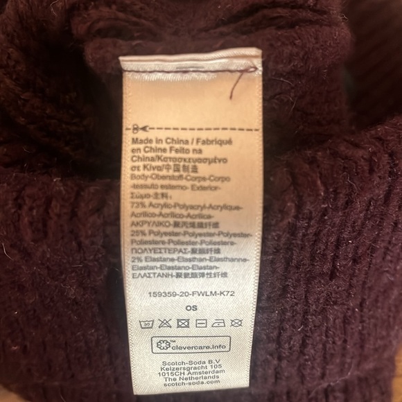 Scotch & Soda Dark Brown Rib Knit Beanie - Picture 3 of 3